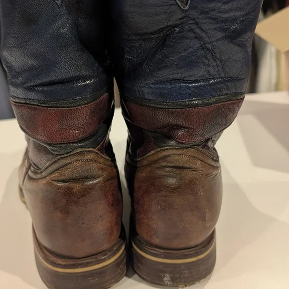 Tin Haul Justice American Brown Western Cowboy Boots Men's 9.5 Captain America - Picture 9 of 16
